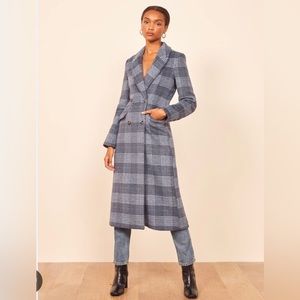 Reformation York Coat- Blue, Size Medium